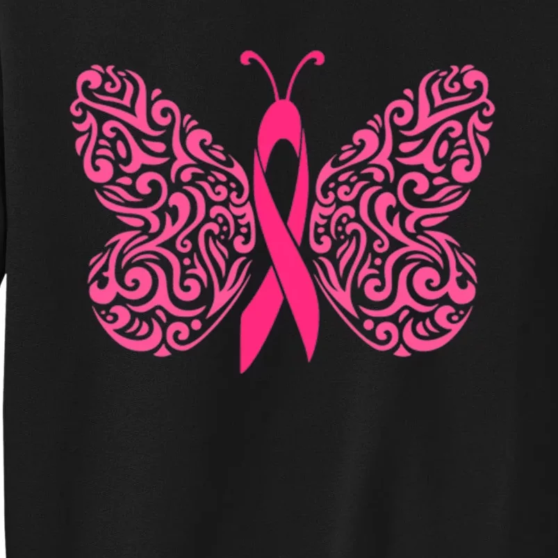 Pink Butterfly Breast Cancer Ribbon Sweatshirt