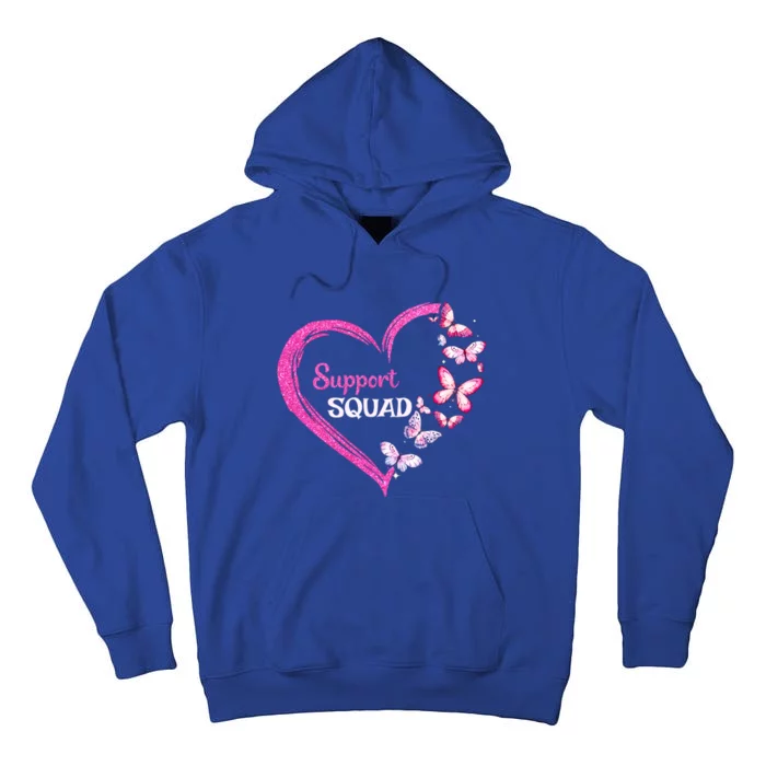 Pink Butterfly Breast Cancer Support Squad Pink Ribbon Funny Gift Tall Hoodie