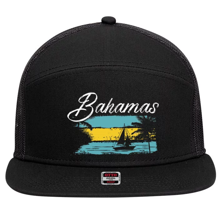 Proud Bahamas Bahamians Flag 7 Panel Mesh Trucker Snapback Hat