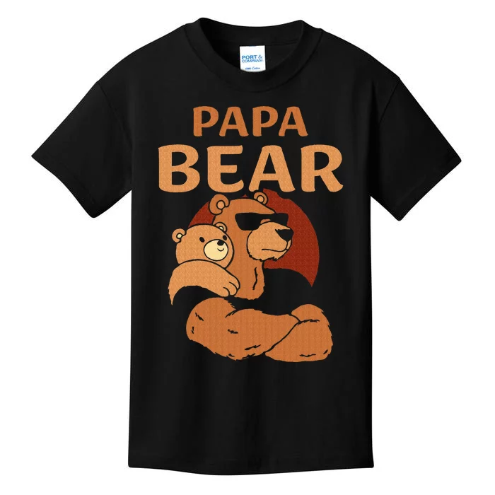 Papa Bear Bears Animal Pun Lover Dad Father Daddy Father's Kids T-Shirt