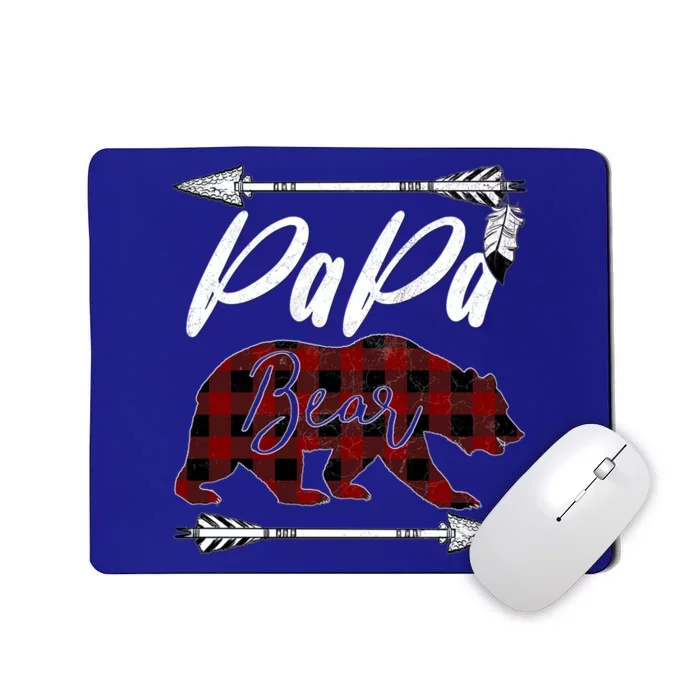 Papa Bear Buffalo Plaid Flannel FatherS Day Gift Dad Pops Meaningful Gift Mousepad