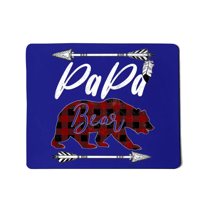 Papa Bear Buffalo Plaid Flannel FatherS Day Gift Dad Pops Meaningful Gift Mousepad