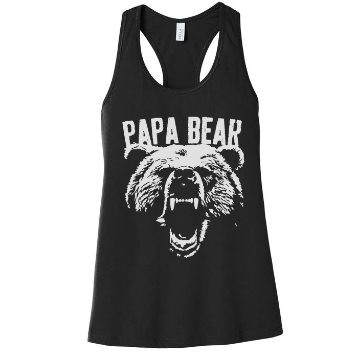 Papa Bear Best Dad Fathers Day Father Pop Men Vintage Gifts Women's Racerback Tank