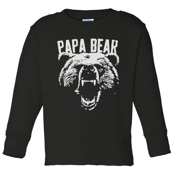 Papa Bear Best Dad Fathers Day Father Pop Men Vintage Gifts Toddler Long Sleeve Shirt