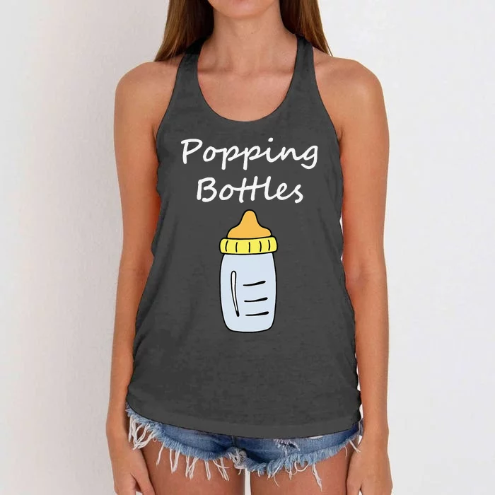 Popping Bottles Baby Bottle Women's Knotted Racerback Tank