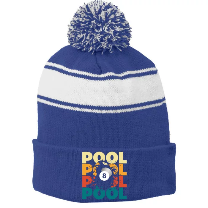 Pool Billiards Billiards Gift Stripe Pom Pom Beanie