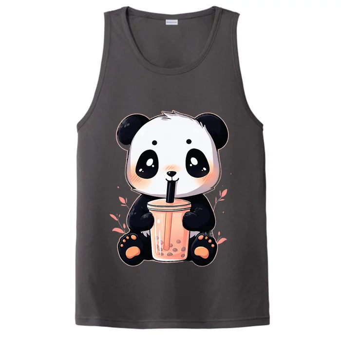 Panda Bear Boba Tea Bubble Tea Anime Kawaii Performance Tank