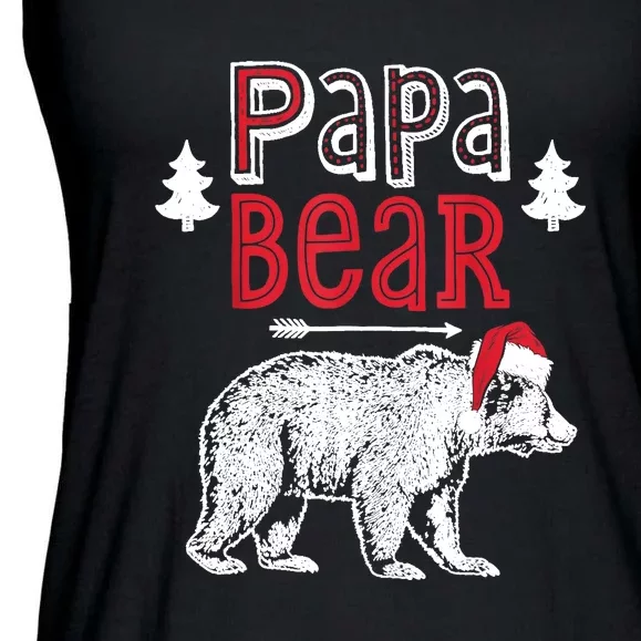 Papa Bear Buffalo Matching Family Papa Pajama Christmas Ladies Essential Flowy Tank