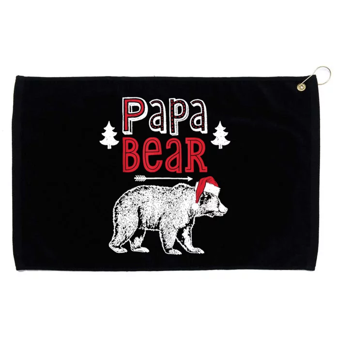 Papa Bear Buffalo Matching Family Papa Pajama Christmas Grommeted Golf Towel