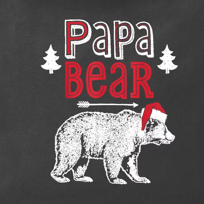 Papa Bear Buffalo Matching Family Papa Pajama Christmas Zip Tote Bag