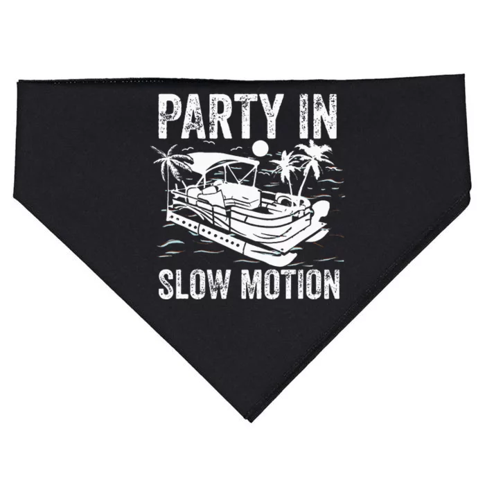 Pontoon Boat Boating Cool Funny Party In Slow Motion USA-Made Doggie Bandana