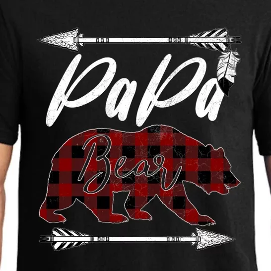 Papa Bear Buffalo Plaid Flannel Fathers Day Gift Dad Pops Gift Pajama Set