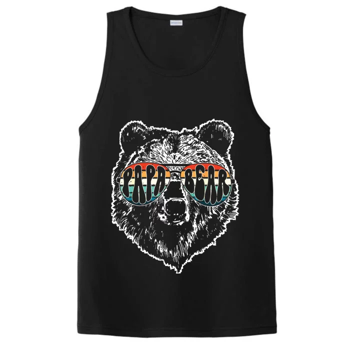 Papa Bear Best Dad Fathers Day Father Pop Men Vintage Gifts Performance Tank