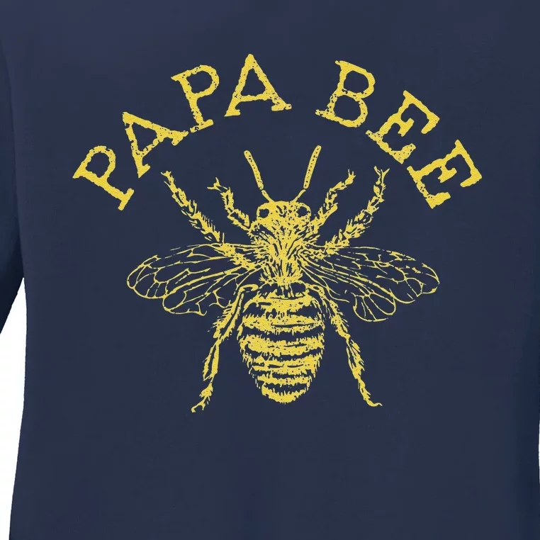 Papa Bee Beekeeper Funny Fathers Day Bee Lover Gift Ladies Long Sleeve Shirt