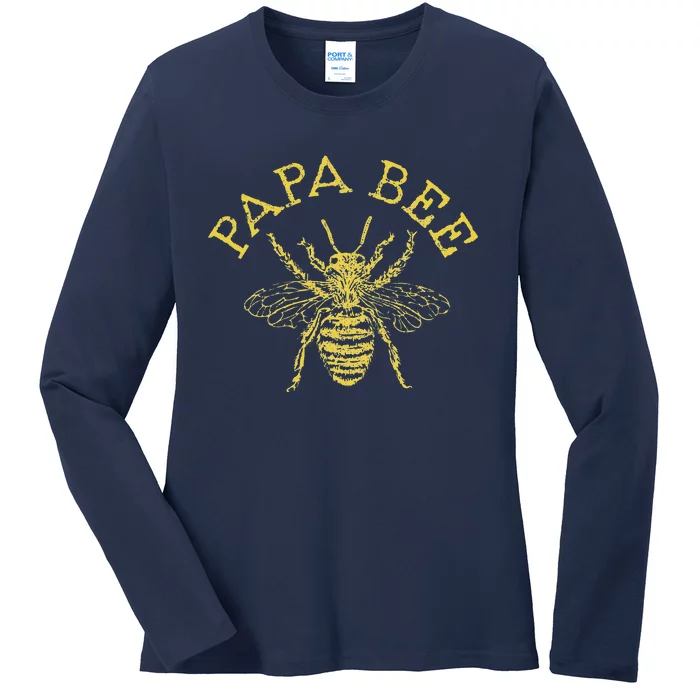 Papa Bee Beekeeper Funny Fathers Day Bee Lover Gift Ladies Long Sleeve Shirt