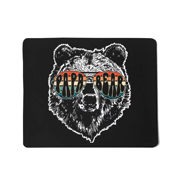 Papa Bear Best Dad Fathers Day Father Pop Men Vintage Gifts Mousepad