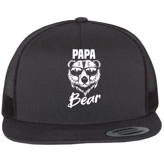 Papa Bear Best Dad Fathers Day Father Pop Gifts Flat Bill Trucker Hat