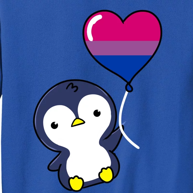 Penguin Balloon Bisexual Pride Gift Tall Sweatshirt