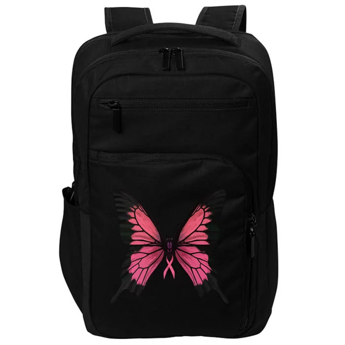 Pink Butterfly Breast Cancer Awareness Impact Tech Backpack