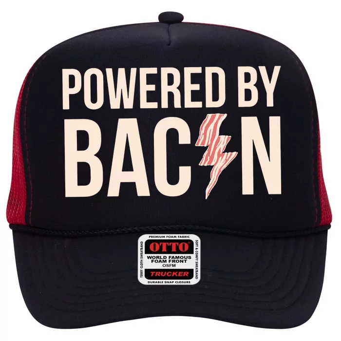 Powered By Bacon High Crown Mesh Trucker Hat