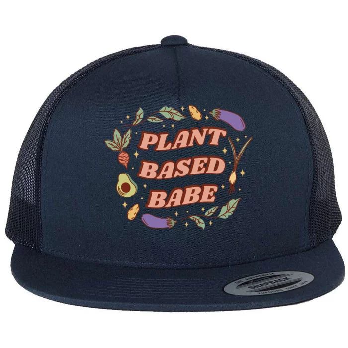 Plant Based Babe Vegan Life Flat Bill Trucker Hat