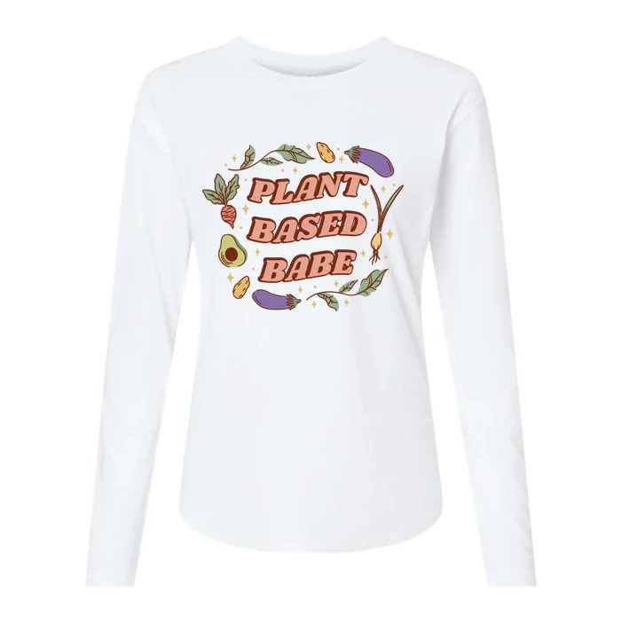 Plant Based Babe Vegan Life Womens Cotton Relaxed Long Sleeve T-Shirt