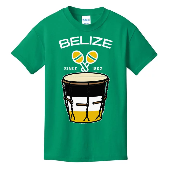 Proud Belizean Belize Since 1802 Garifuna Cultural Music Kids T-Shirt