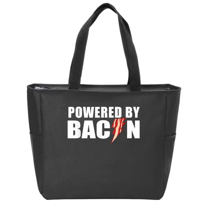 Powered By Bacon Zip Tote Bag