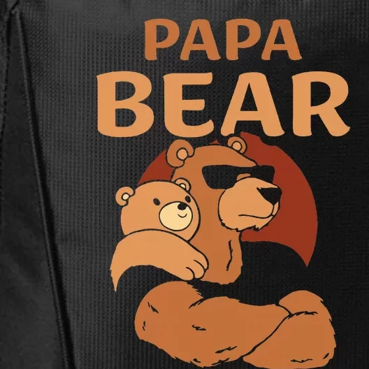 Papa Bear Bears Animal Pun Lover Dad Father Daddy Father's City Backpack