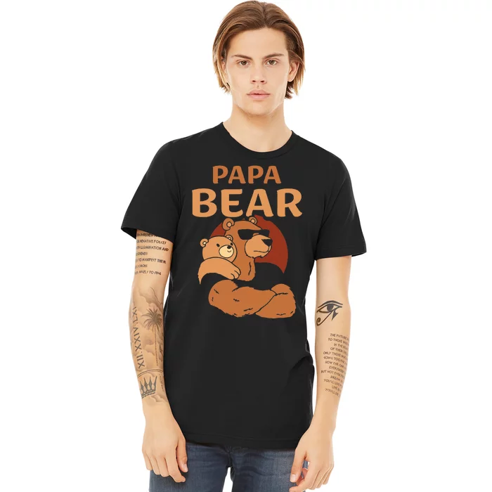 Papa Bear Bears Animal Pun Lover Dad Father Daddy Father's Premium T-Shirt