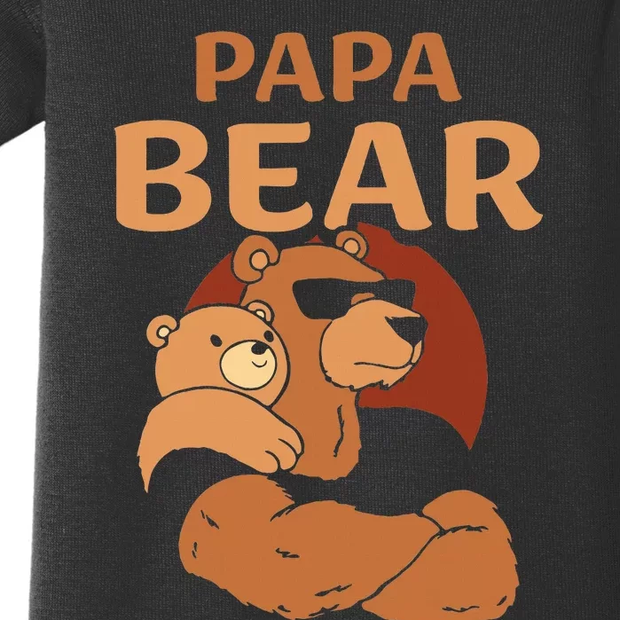 Papa Bear Bears Animal Pun Lover Dad Father Daddy Father's Baby Bodysuit