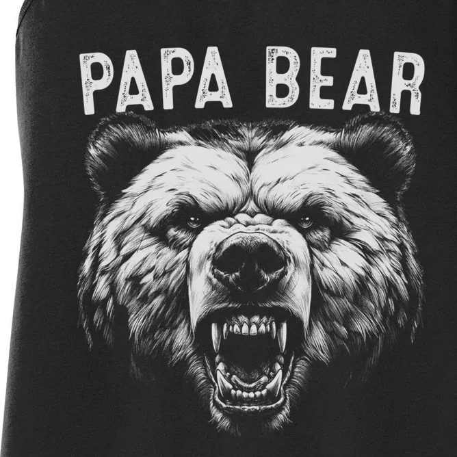 Papa Bear Best Idea Fathers Day Funny Bear Gifts Women's Racerback Tank