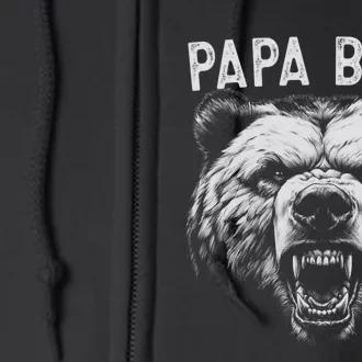 Papa Bear Best Idea Fathers Day Funny Bear Gifts Full Zip Hoodie