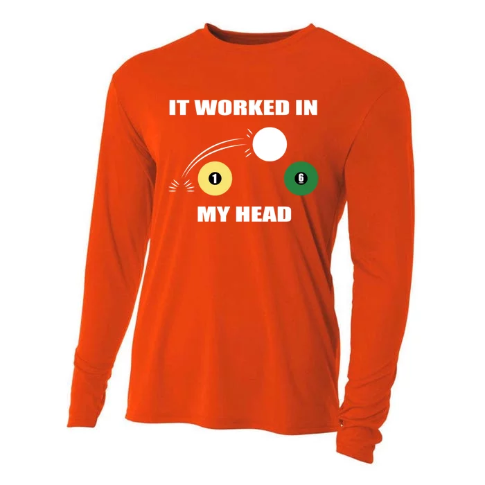 Pool Billiard Cool Gift It Worked In My Head Gift Cooling Performance Long Sleeve Crew