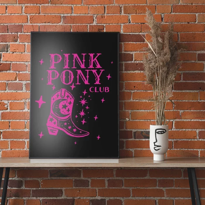 Pink Boots Cowgirl Western Pony Club Poster