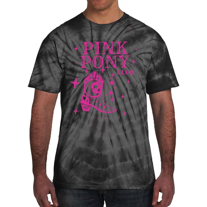 Pink Boots Cowgirl Western Pony Club Tie-Dye T-Shirt