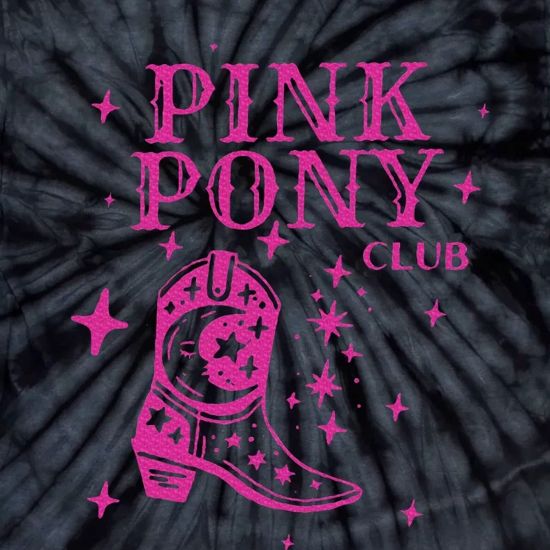 Pink Boots Cowgirl Western Pony Club Tie-Dye T-Shirt