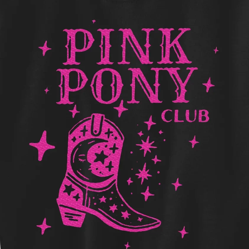 Pink Boots Cowgirl Western Pony Club Kids Sweatshirt