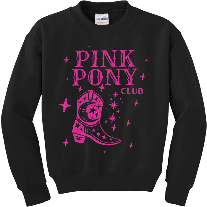 Pink Boots Cowgirl Western Pony Club Kids Sweatshirt