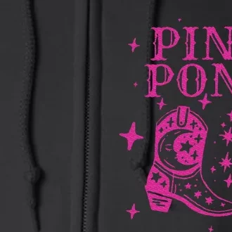 Pink Boots Cowgirl Western Pony Club Full Zip Hoodie