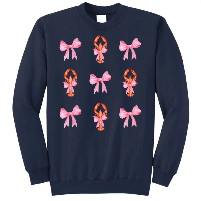 Pink Bow Cute Coquette Crawfish Y2k Clean Girl Aesthetic Tall Sweatshirt