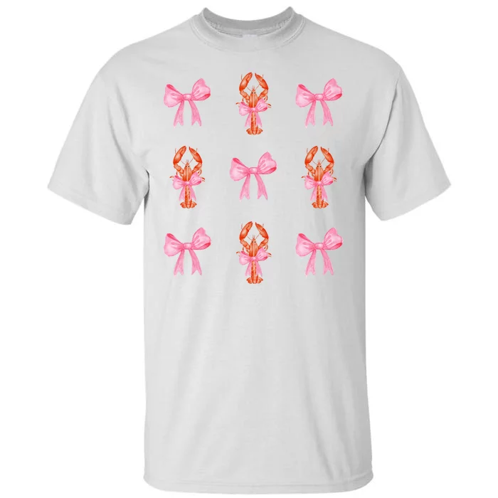 Pink Bow Cute Coquette Crawfish Y2k Clean Girl Aesthetic Tall T-Shirt