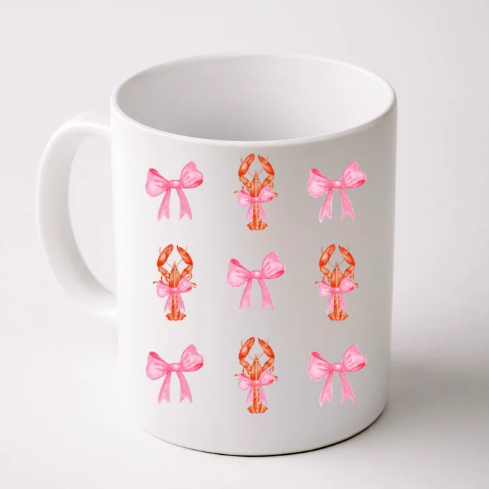 Pink Bow Cute Coquette Crawfish Y2k Clean Girl Aesthetic Front & Back Coffee Mug