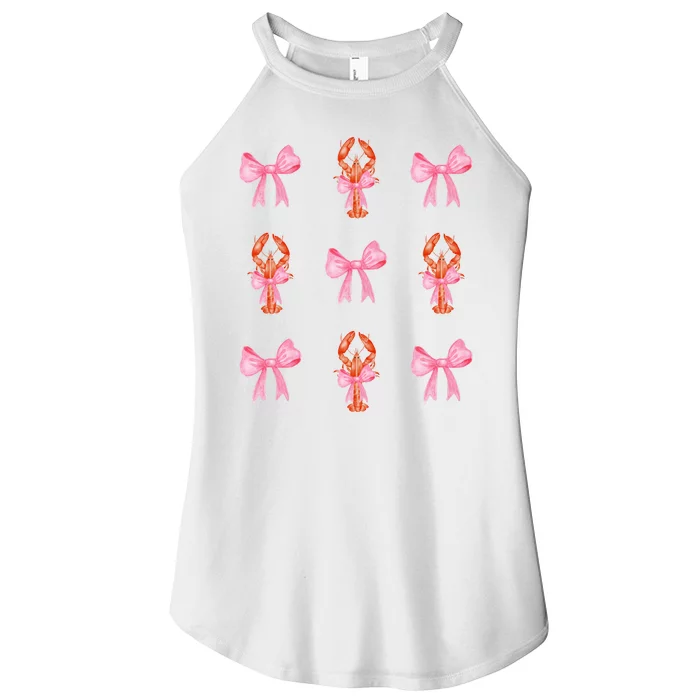 Pink Bow Cute Coquette Crawfish Y2k Clean Girl Aesthetic Women’s Perfect Tri Rocker Tank