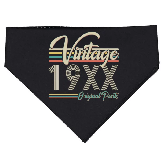 Personalize Birthday Custom Year Retro Vintage USA-Made Doggie Bandana