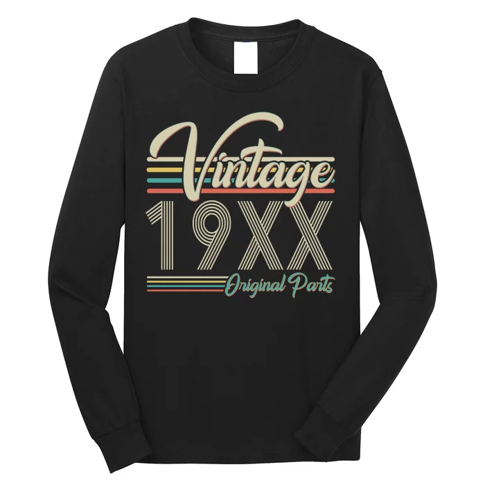 Personalize Birthday Custom Year Retro Vintage Long Sleeve Shirt