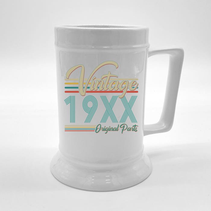 Personalize Birthday Custom Year Retro Vintage Front & Back Beer Stein