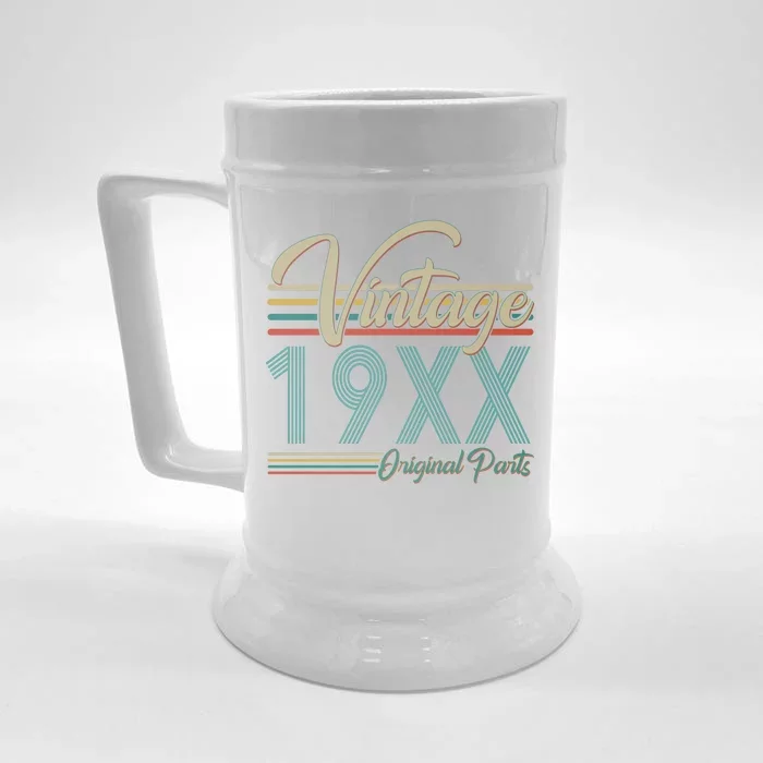 Personalize Birthday Custom Year Retro Vintage Front & Back Beer Stein