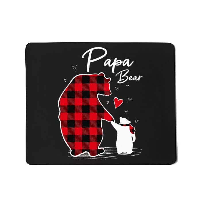 Papa Bear Christmas Pajama Red Plaid Buffalo Family Mousepad