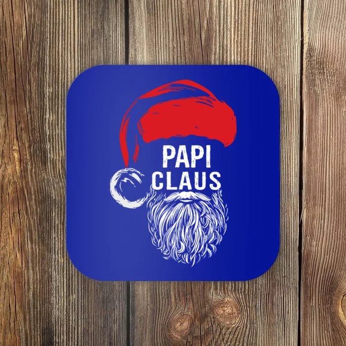 Papi Beard Christmas Santa Red Hat Xmas Cute Funny Gift Cool Gift Coaster